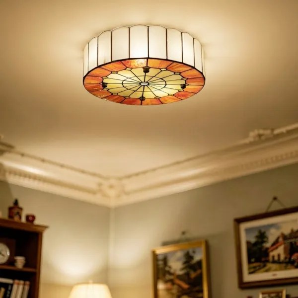 Brilagi - Tiffany vitrázs mennyezeti lámpa SIENNA 3xE27/60W/230V, átmérő 40 cm
