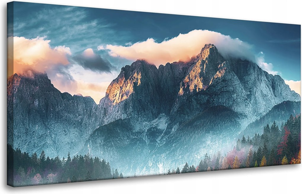 Vászonkép Hegyek Ég Erdő Természet 80x40 cm Ajándéknak is tökéletes