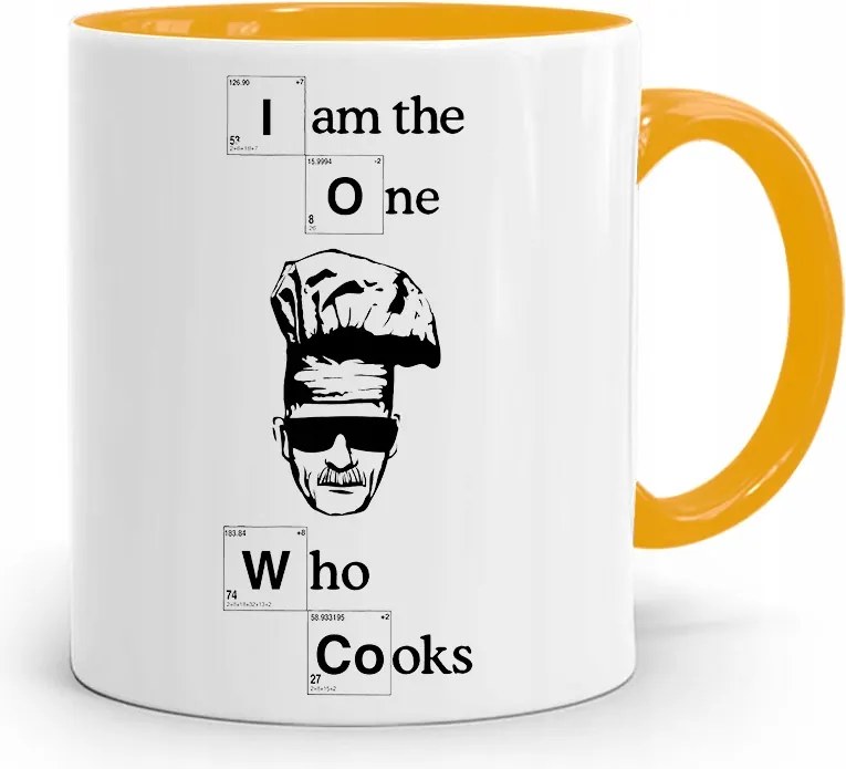 Sárga Bögre Szakácsnak I Am The One Who Cooks fényképes nyomtatással