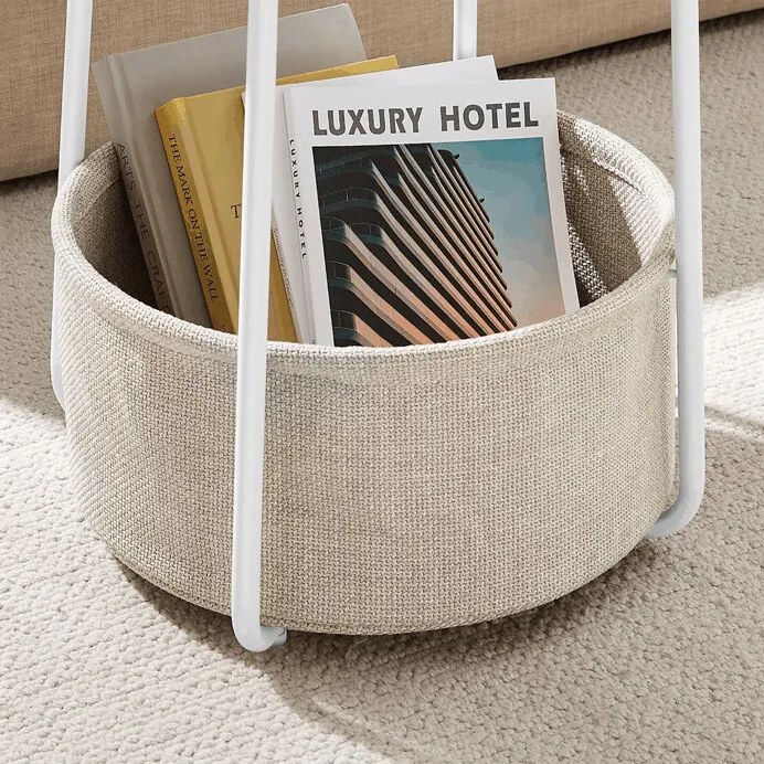 Lerakóasztal 45x45x50 cm, MDF, fehér, AKF-E1023 WT