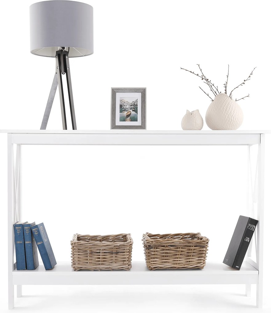 Konzolasztal, fehér, APOLOS