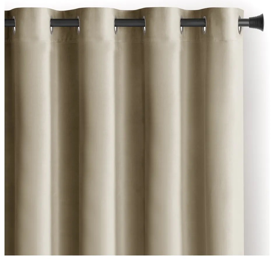 Barna-bézs bársony dimout (részleges sötétítő) függöny 140x270 cm Eyelets – Restilo