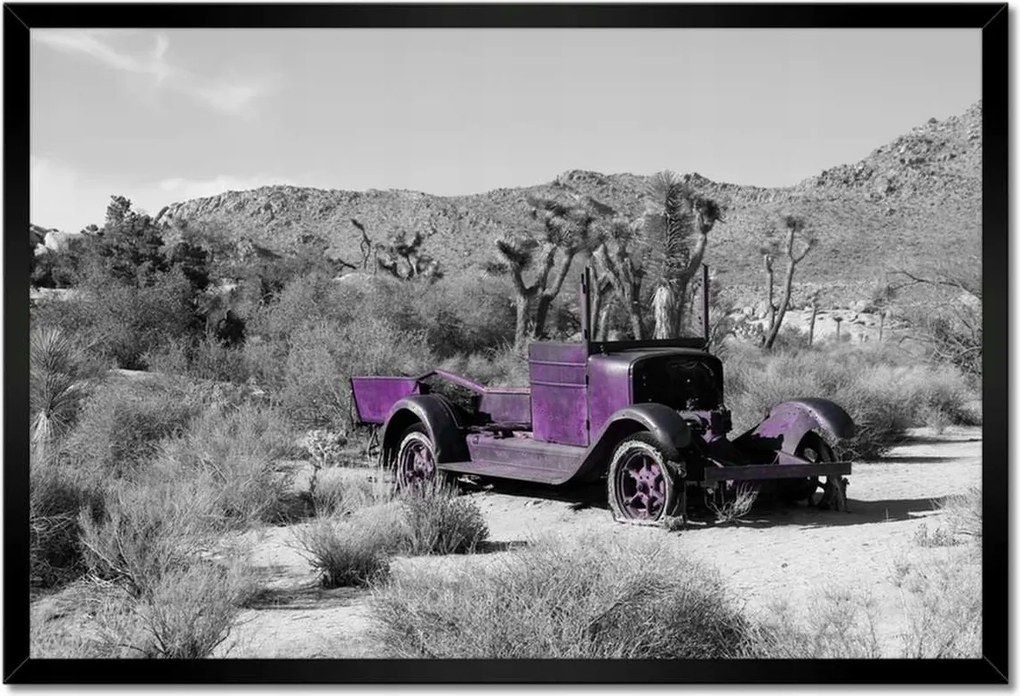 Poszterek keretben 60x40 Lila autó Lövöldözős