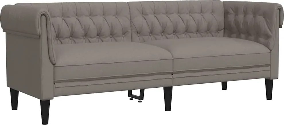 vidaXL tópszínű 3 személyes szövet Chesterfield kanapé