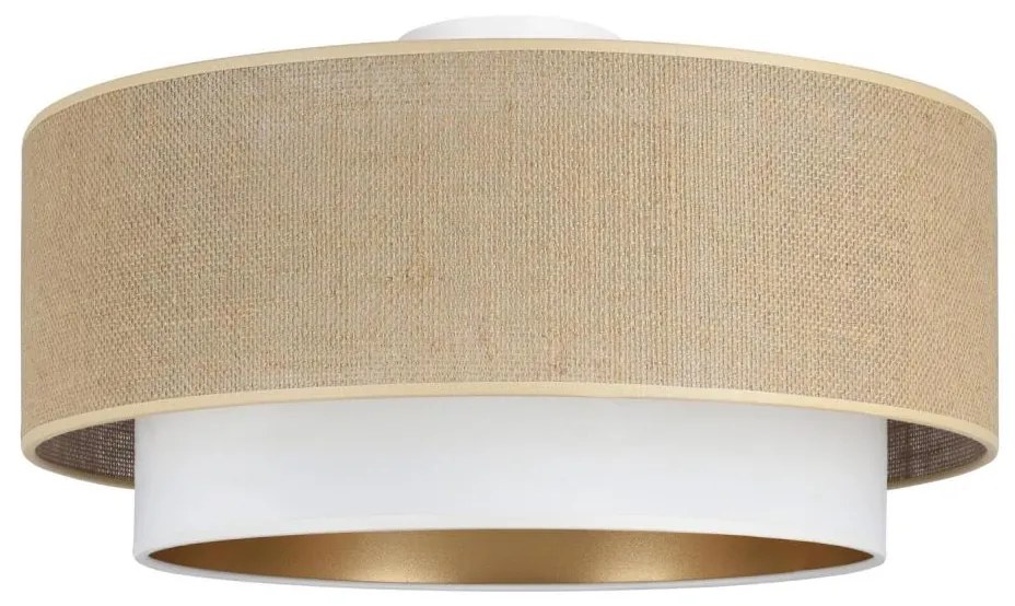 Mennyezeti lámpatest SARTA 1xE27/60W/230V, Ø 45 cm, fehér/juta