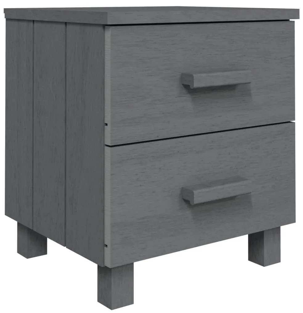 HAMAR 2 db sötétszürke tömör fa éjjeliszekrény 40x35x44,5 cm