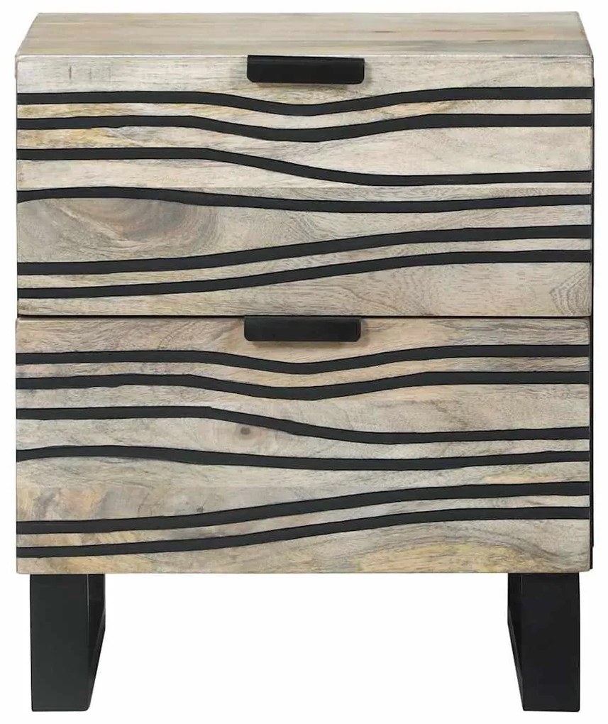 Éjjeliszekrény fiókkal 2 pcs Fehér és fekete 40 x 33 x 46 cm