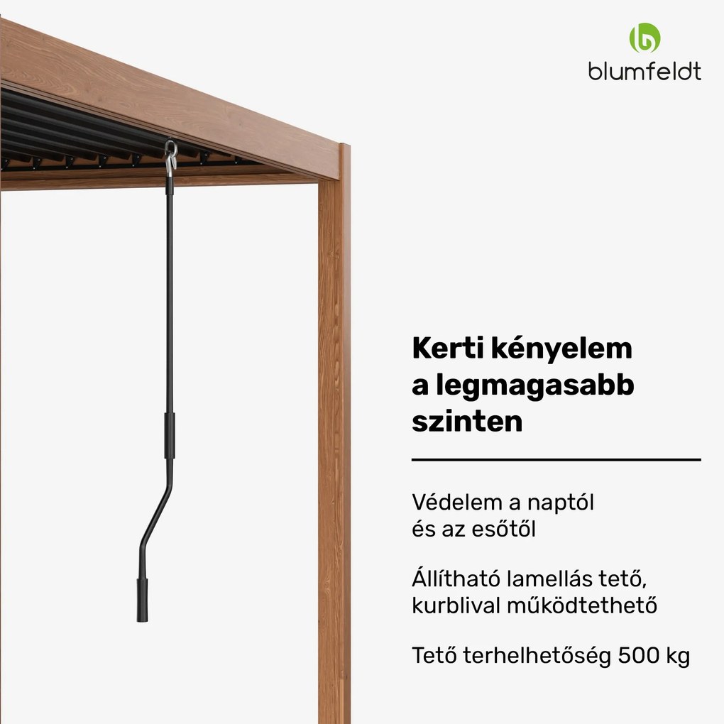 LuminaHaven Pergola 3x3 Horganyzott acél Fa színű