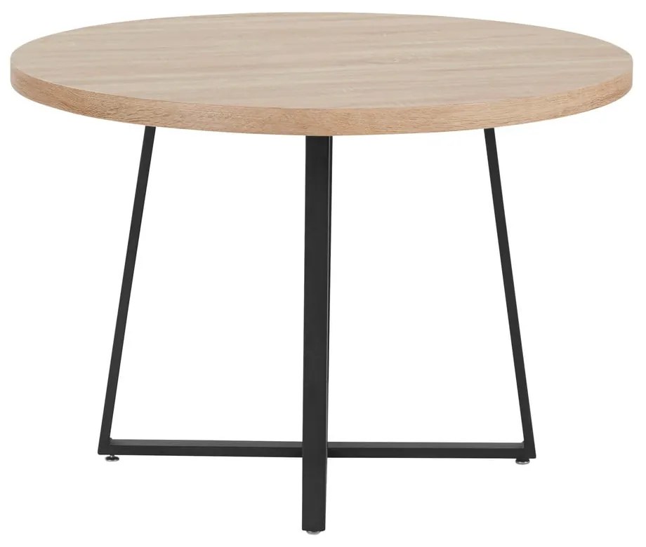 Natúr színű kerek étkezőasztal tölgyfa dekoros asztallappal ø 110 cm Anja – Støraa