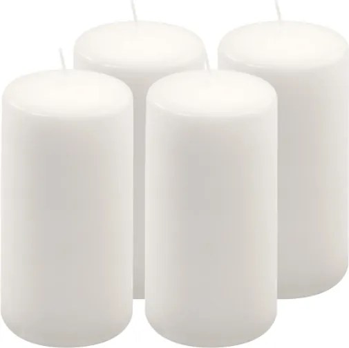 Oszlopgyertya szett 15 cm × Ø7.5 cm 4 db paraffinból fehér