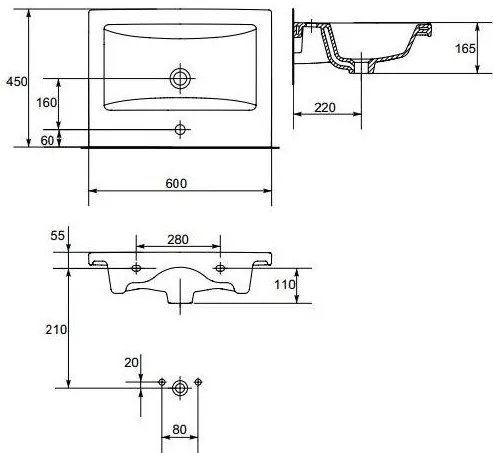 Cersanit COMO - szekrényes mosdó 60 cm, K32-003-BOX