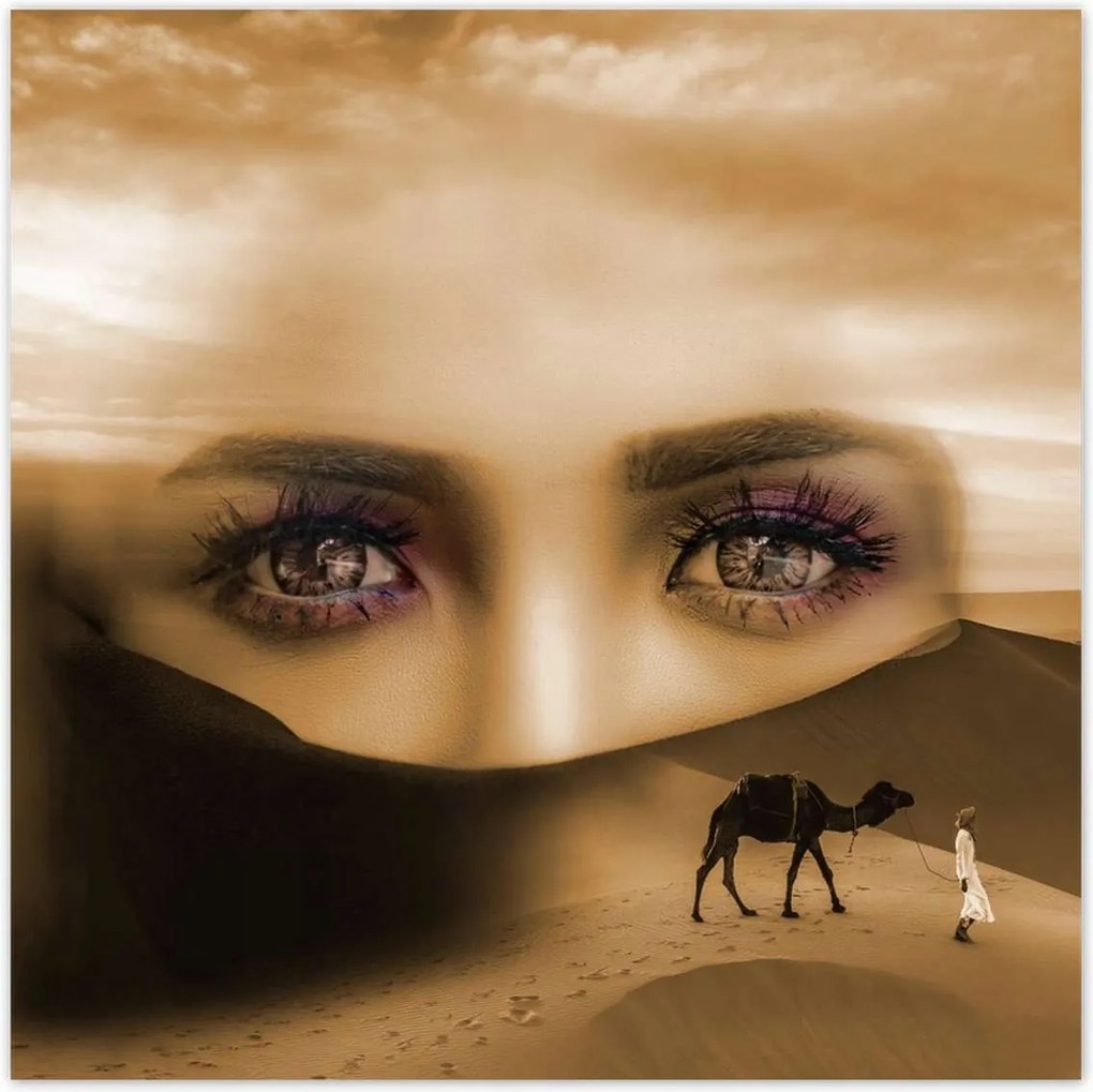 Poszterek 30x30 Sivatag Szemek Csaj Szépia