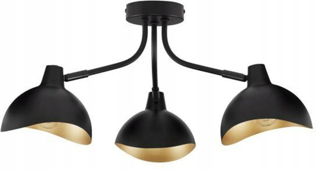Nova Luce mennyezeti lámpa Geeti matt fekete és arany fém E14 3x5W 230V IP20