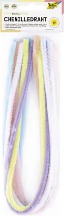 Zseníilia drót, 50 cm, FOLIA, 10 különböző pasztell szín (FL77897)