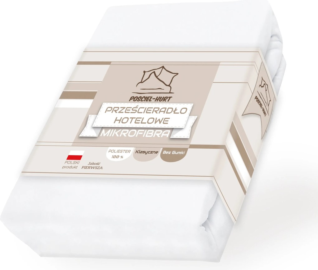 Lepedő 200x220cm Mikroszálas Szatén Fehér