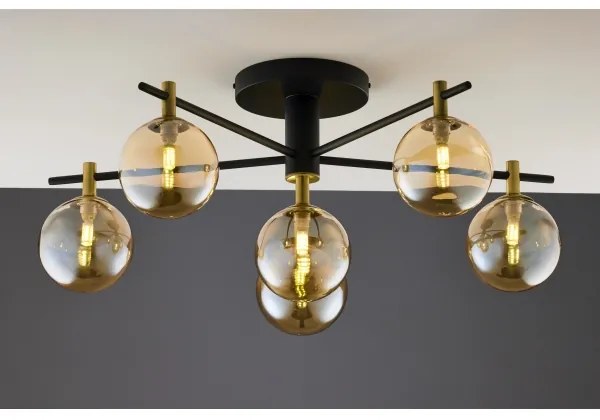 Jupiter 2033 - Felületre szerelhető csillár FIGARO 6xG9/10W/230V fekete/arany/bézs