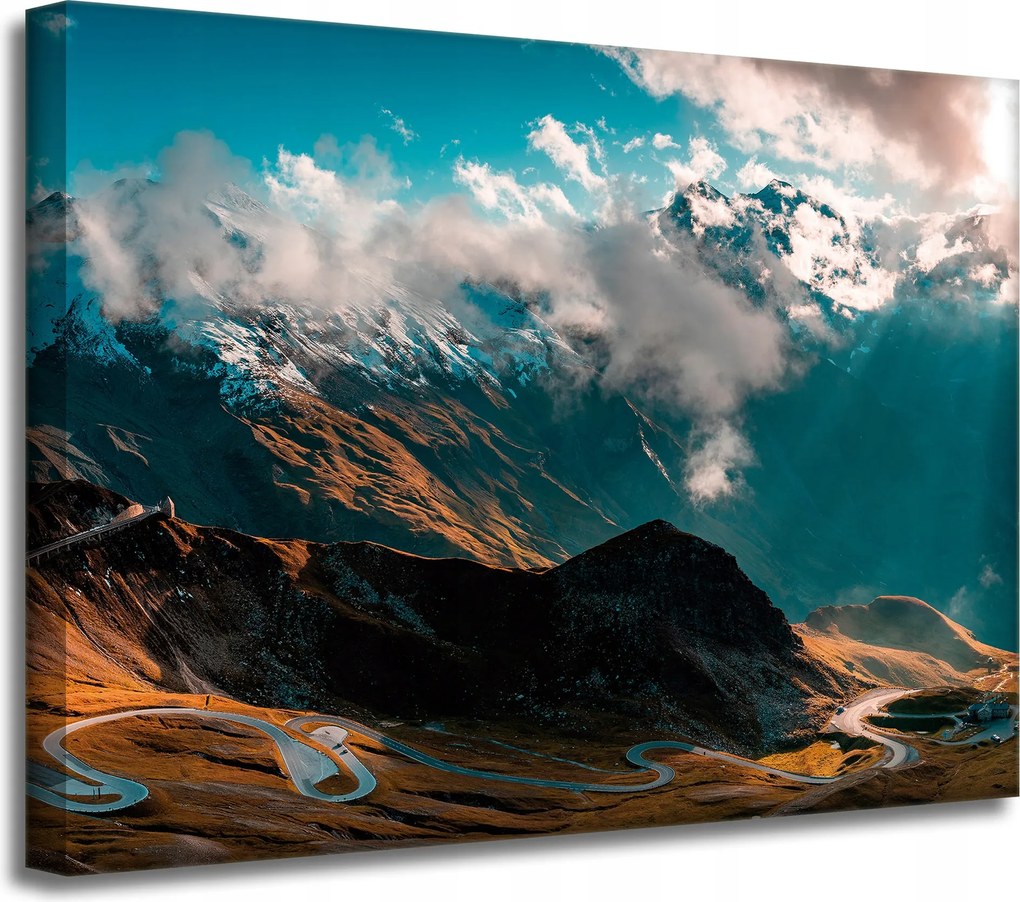 Vászonkép Hegyek Hócsúcsok Felhők Természet 40x30 cm