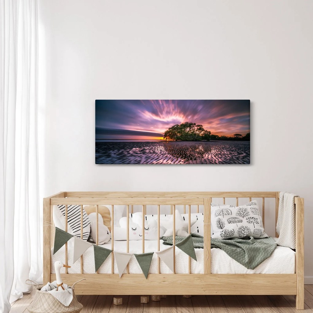 Egy fa a tengerparton képe (120x50 cm)