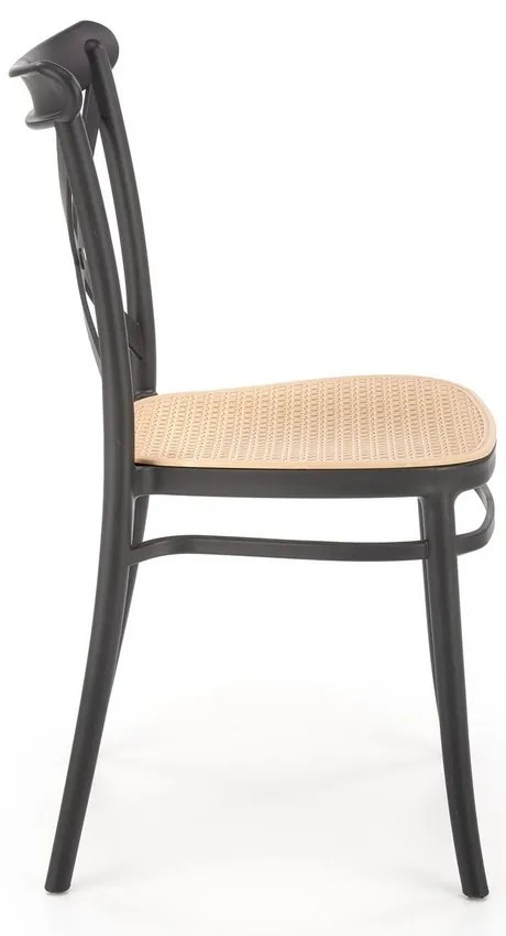 Nikola étkezőszék, rattan / fekete
