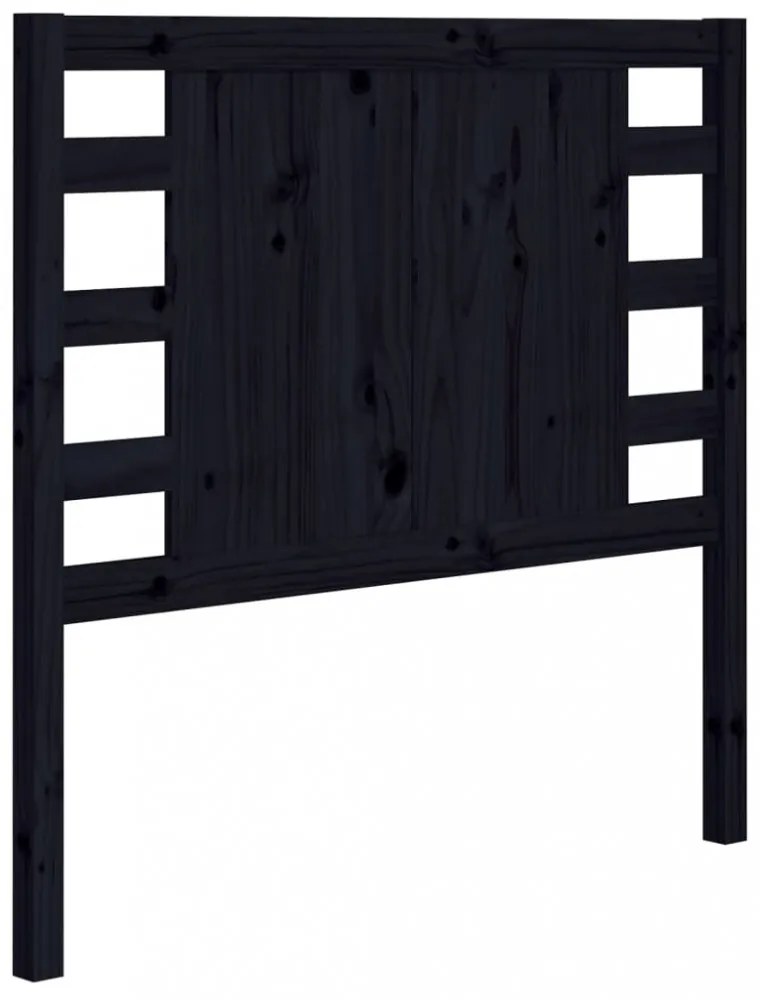 fekete tömör fenyőfa fejtámla 81 x 4 x 100 cm