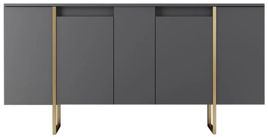 Konzolasztal Luxe - Anthracite, Gold