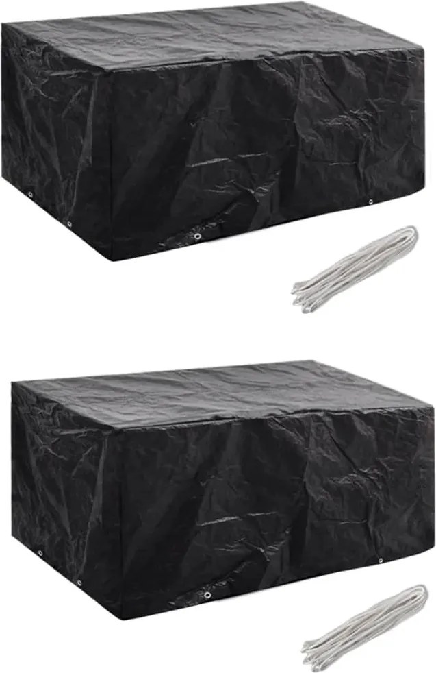 vidaXL 2 db 4 személyes polyrattan szett huzat 8 lyukkal 180 x 140 cm