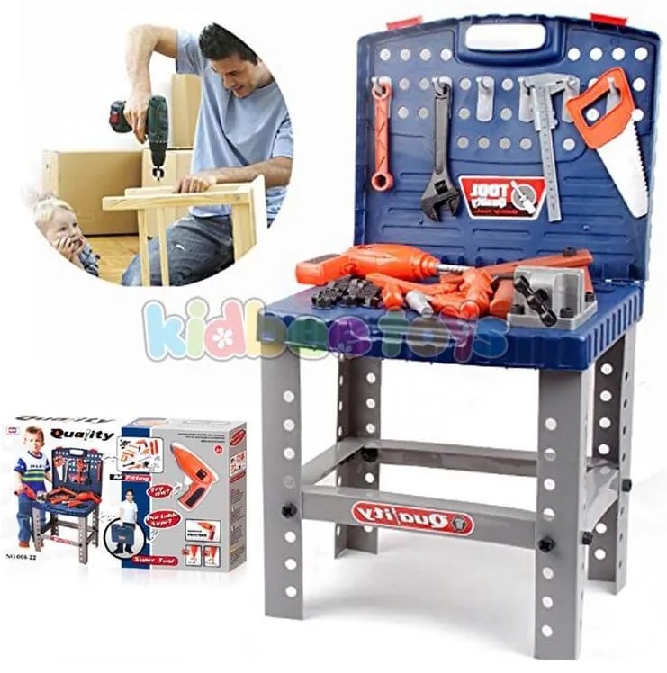 Quality Super Tool Gyermek Játék Szerszámkészlet Bőrönddel és Elektromos Fúrógéppel Barkács szett