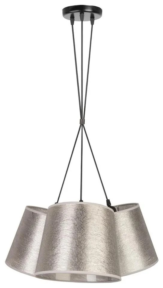 Duolla - Csillár zsinóron ROSSA 3xE27/40W/230V ezüst