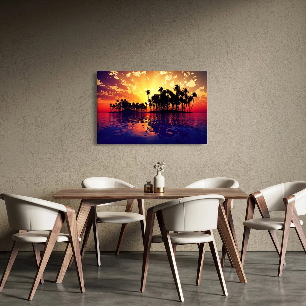 Egy sziget képe naplementekor (90x60 cm)
