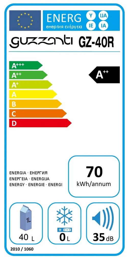 Guzzanti GZ 40R termoelektromos hűtődoboz , 43 x57 x 40 cm