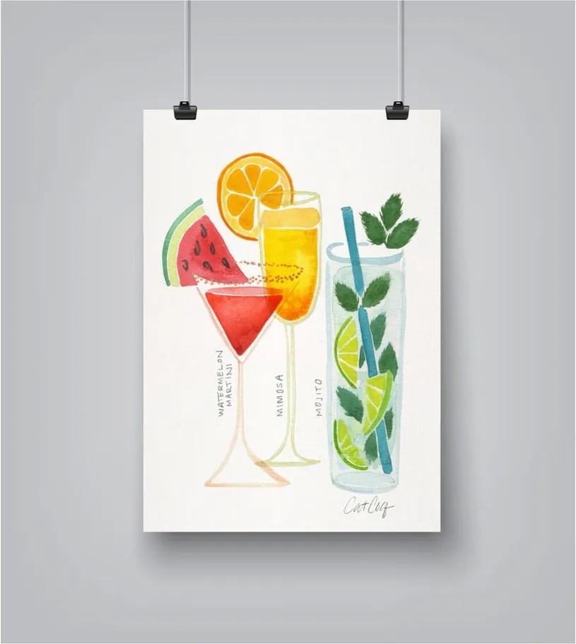 Summer Cocktails poszter, 30 x 42 cm - Americanflat