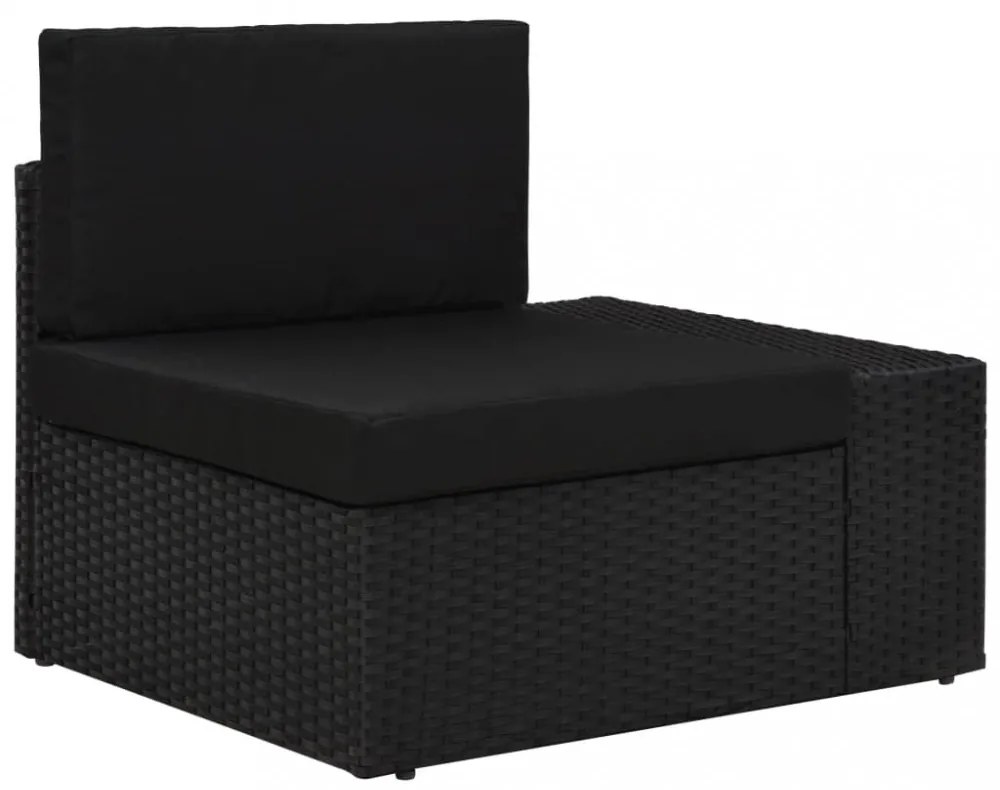 10 részes fekete polyrattan kerti ülőgarnitúra