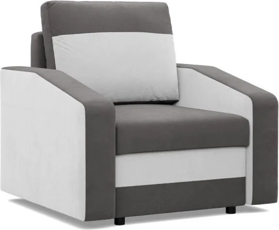 Hewlet fotel, szövet anyag, bonell töltet, szürke - fehér