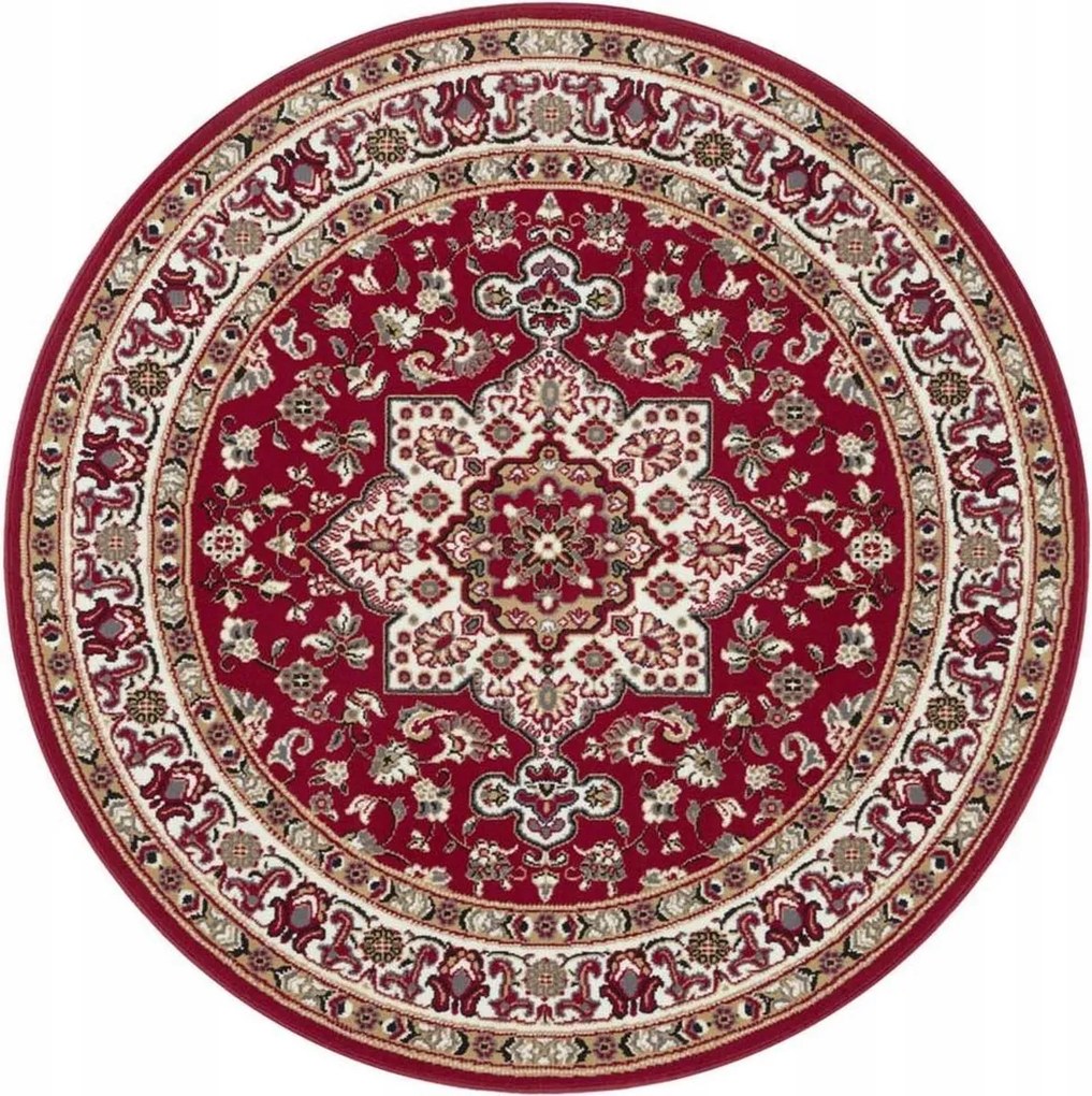 Piros kerek szőnyeg,orintális minta 160cm