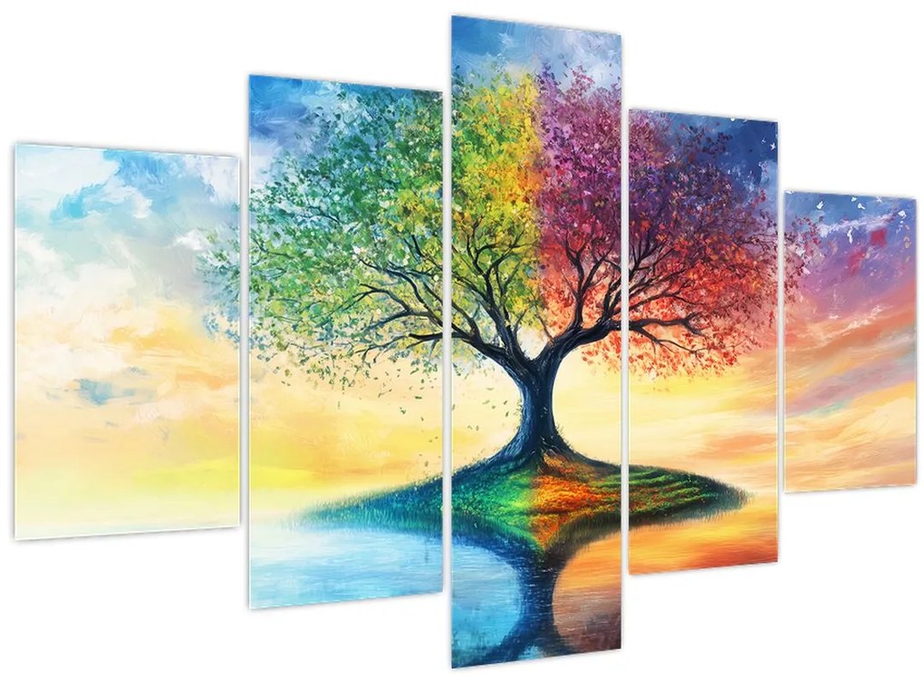 Kép – Évszakok festett fája (150x105 cm)