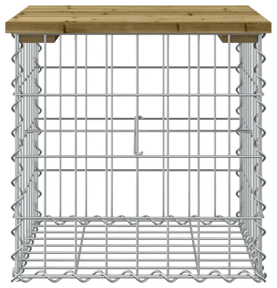 impregnált fenyőfa gabion kerti pad 43 x 44 x 42 cm