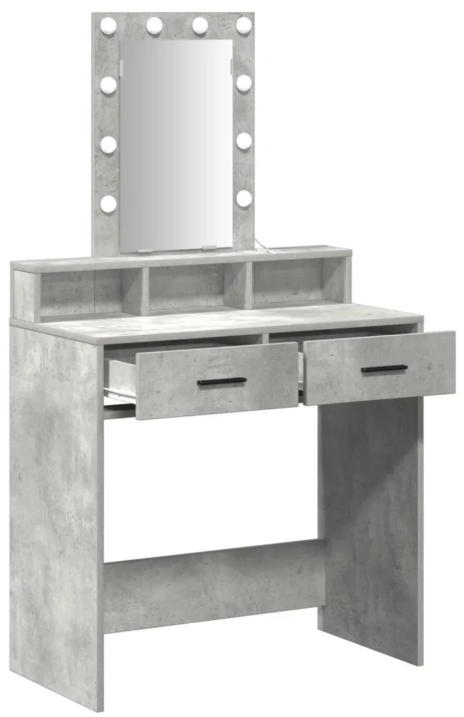 LED világításos sminktükör - Beton szürke 79x41x140 cm