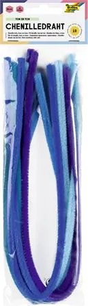 Zseníilia drót, 50 cm, FOLIA Colour Tone Mix, 10 kék árnyalat (FL77893)