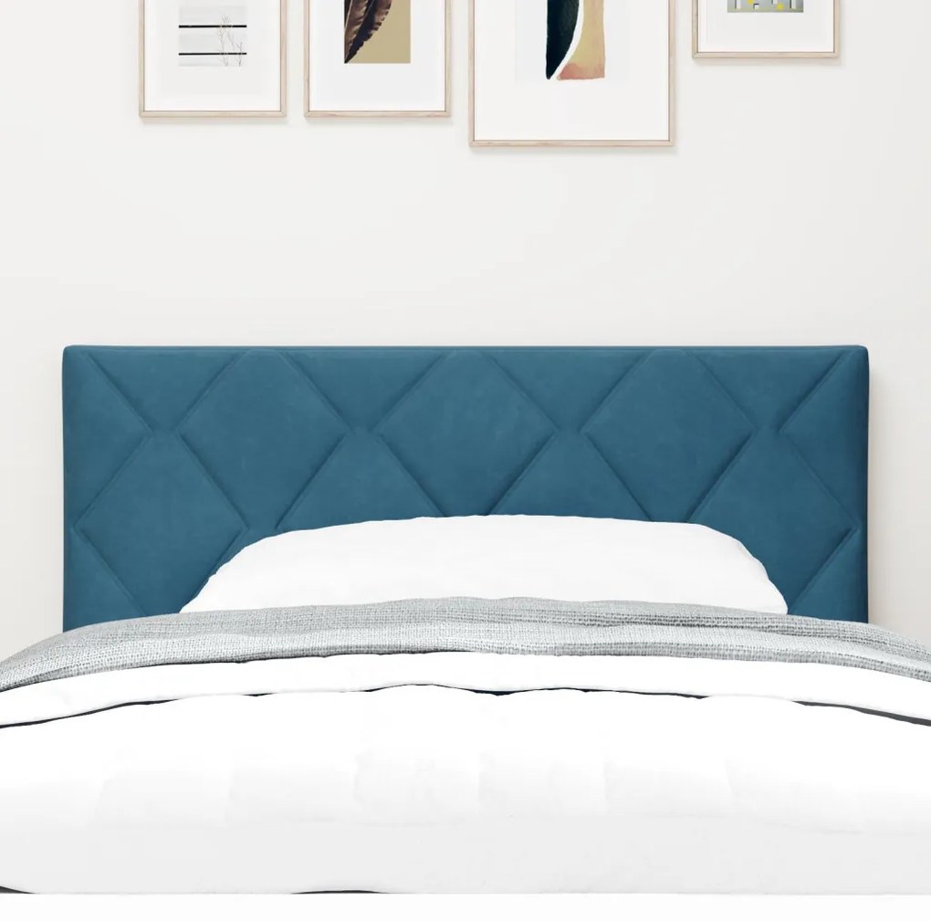 Fejtámla Gyémánt Blokk Design Sötét Kék 90 cm Bársony