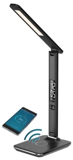 Immax 08965L-LED Dimmelhető lámpa vezeték nélküli töltéssel KINGFISHER 8,5W/230V fekete