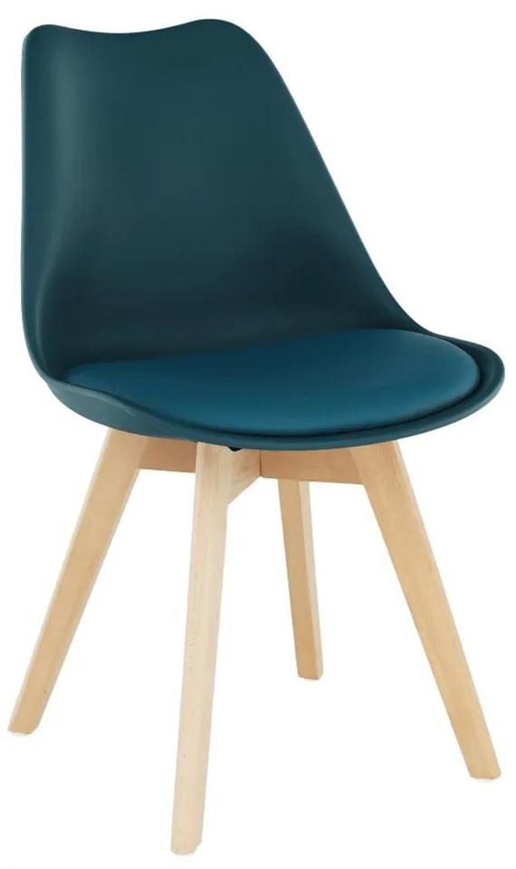 Modern műanyag szék üléspárnával, bükk - petróleum  - CARDIFF