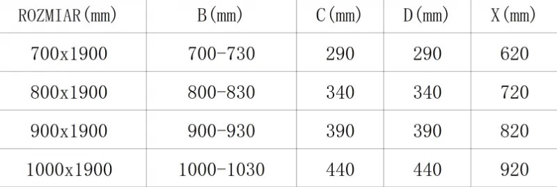 Mexen Texas zuhany forgóajtó 70 cm-es nyitáshoz, 880-070-000-01-00