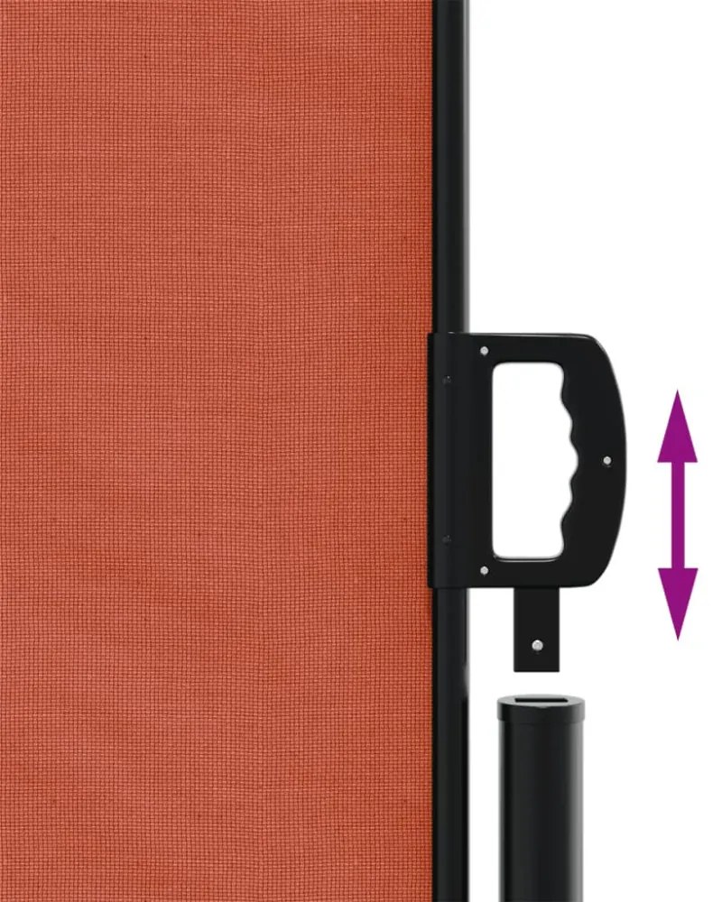 terrakotta behúzható oldalsó napellenző 160 x 600 cm