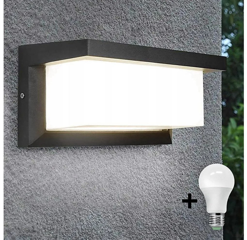 LED Kültéri lámpa izzóval szürkületérzékelővel NEELY 1xE27/9W/230V IP54