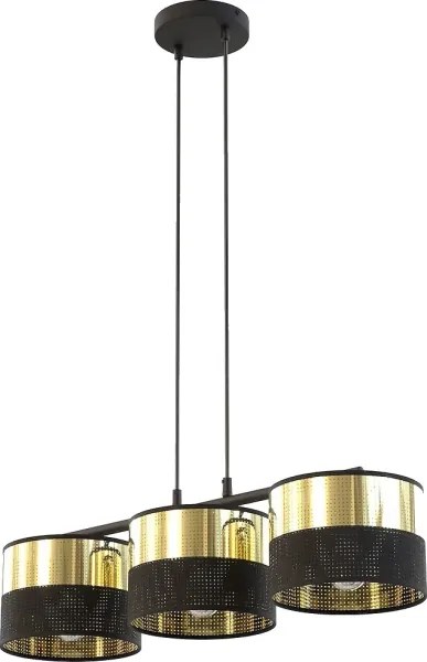 LUX kábeles csillár 3xE27/15W/230V fekete/arany