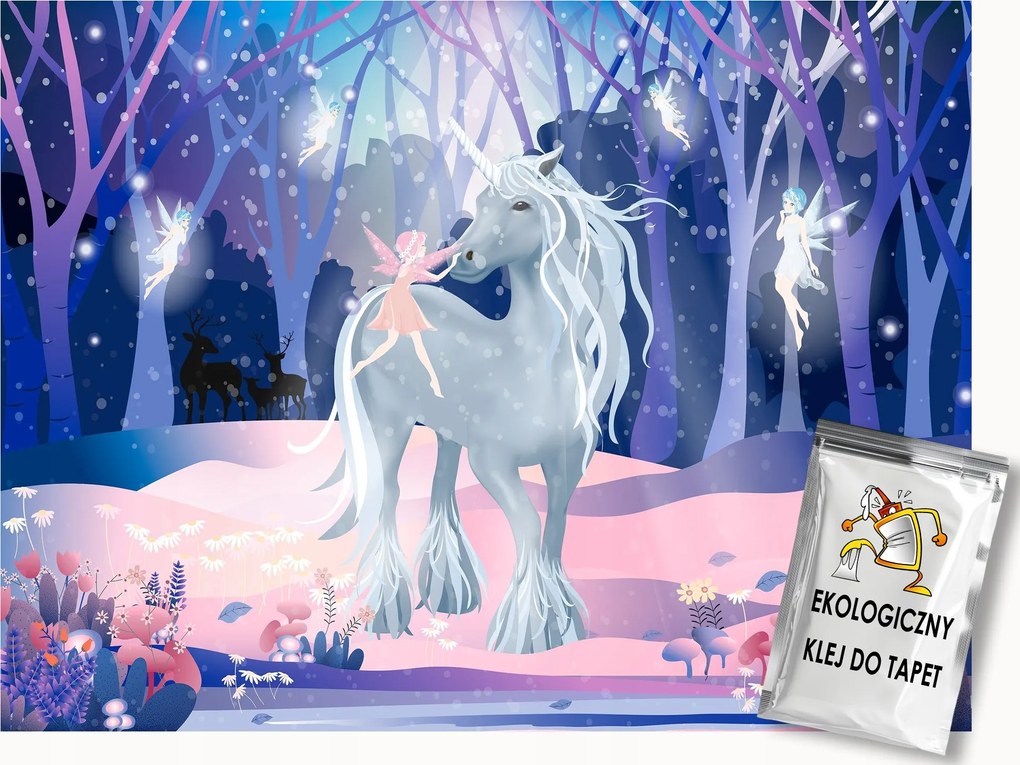 Fotótapéta Flizelina Gyerekek Mese Erdő Unikornis Tündérek Varázslatok 250x175 ragasztó