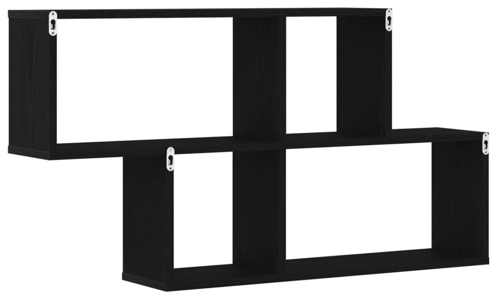 Fekete Tölgy Fali Szekrény 76x15x53 cm Mérnöki Fából