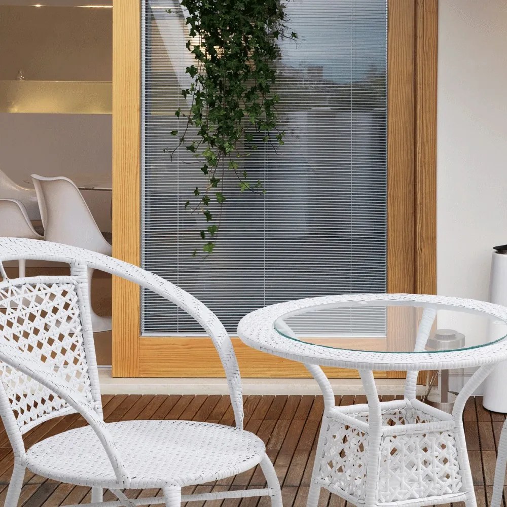Kerti bútor szett LT3922 fehér rattan