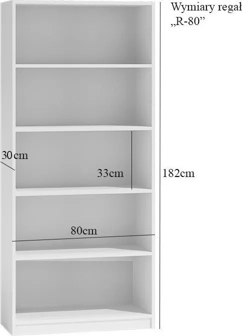 R80 polcos szekrény, sonoma