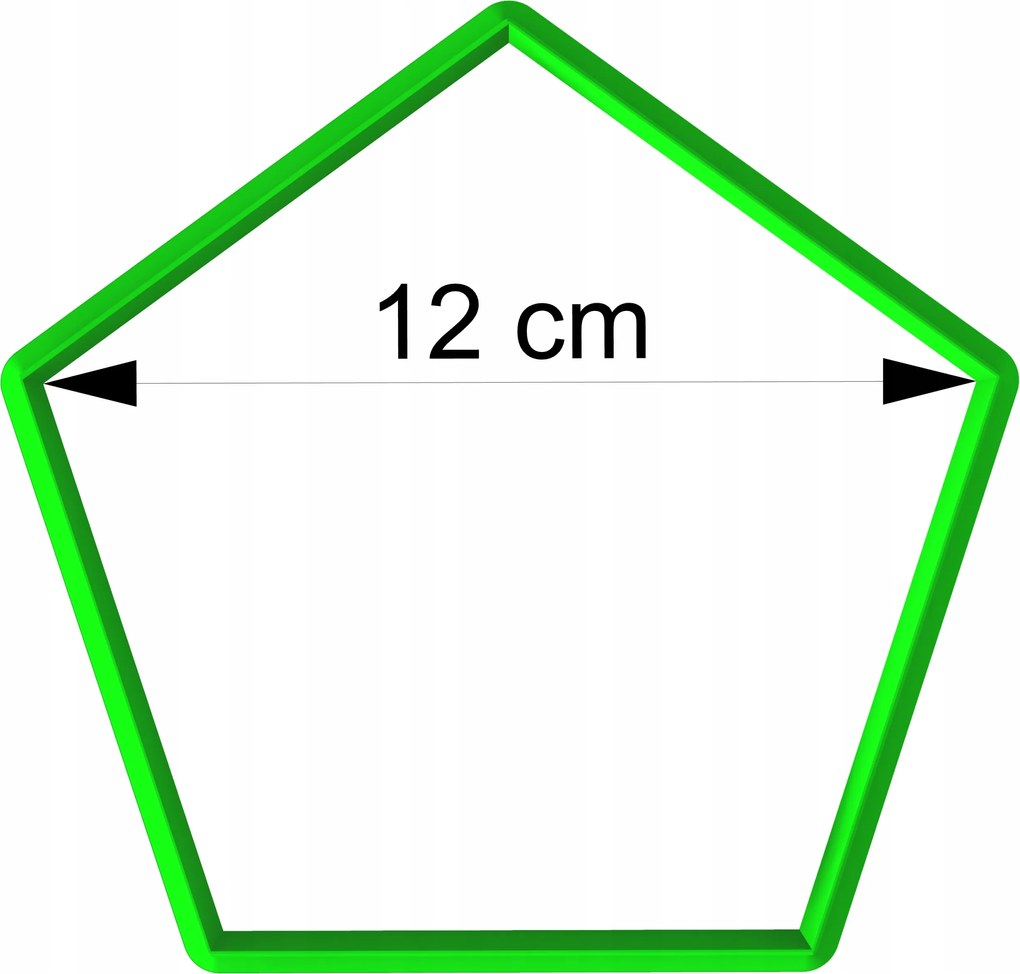 Forma Lyukasztó Mézeskalács kiszúró geometrikus figurák Ötszög 12cm